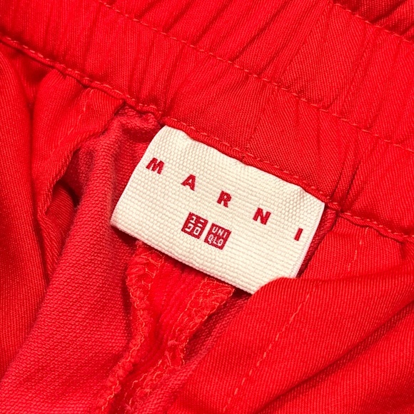 Uniqlo x Marni Orange Corduroy Wide Leg Pleated Pants Womens Medium - Picture 6 of 8